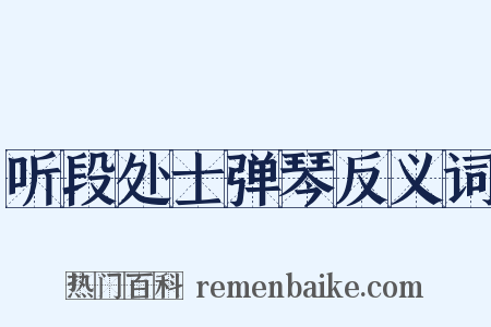 听段处士弹琴反义词是什么意思的图片